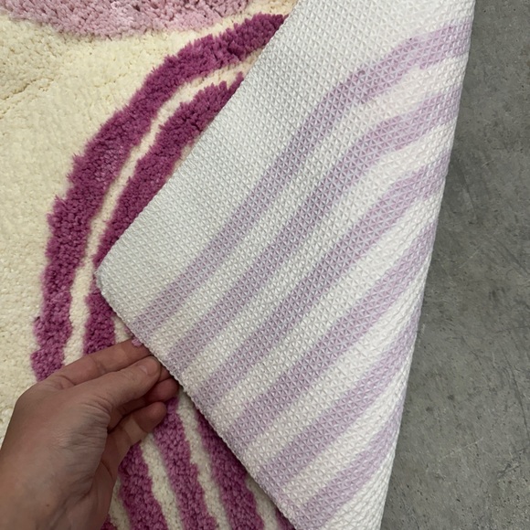 Pink Boho Bathroom Mat Pink Home Decor Cute bathmat light pink art modern NWT - Picture 5 of 6